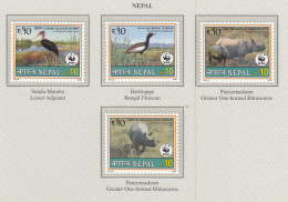 NEPAL 2000 WWF Birds Mi 718-721 MNH (**) Fauna 628 - Ungebraucht