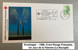 Enveloppe  : 1988, Croix-Rouge Française, 1er Jour De La Flamme (Le Bourget) - Otros & Sin Clasificación