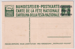 1914 Bundesfeierkarte Pestalozzi Und Sein Enkel Gottlieb - Ungelaufen - Emzertet - Annulé - Annulato - Postwaardestukken