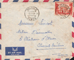 A E F SEUL SUR  LETTRE DE NDJOLE POUR LA FRANCE 1959 - Briefe U. Dokumente