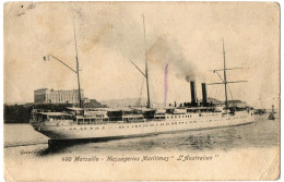 1.8.13 FRANCE, MARSEILLE, MESSAGERIES MARITIMES, L' AUSTRALIEN, SHIP, POSTCARD - Piroscafi