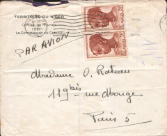 A O F AFFRANCHISSEMENT COMPOSE SUR  LETTRE DE NIAMEY 1951 - Storia Postale