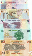 Sierra Leone 1 - 2 - 5 - 10 - 20 Leones 2022. UNC Set FREE SHIPPING - Sierra Leone