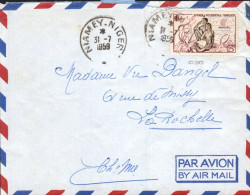 A O F AFFRANCHISSEMENT COMPOSE SUR  LETTRE DE NIAMEY  1959 - Briefe U. Dokumente