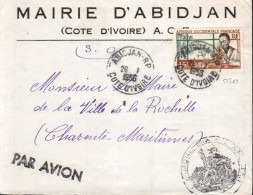 A O F SEUL SUR  LETTRE DE MAIRIE D'ABIDJAN 1956 - Brieven En Documenten