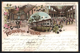 Lithographie Itzehoe, Gasthaus Freudenthal, Innen- Und Aussenansichten  - Itzehoe