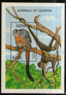 Guyana 1992 Night Monkey Wildlife Animals Sc 2618 M/s MNH # 13250 - Scimmie