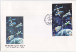 MIR Shuttle APOLLO-SOYUZ Link Up, First Joint Space Flight Between US And USSR, Earth, Planet, Astronomy, Marshall FDC - Astronomia