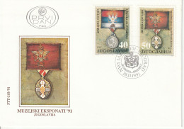 Yougoslavie YT 2376/7 FDC : Médailles - 1992 - Storia Postale