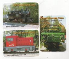 3 Calendars Diesl Trains, Locomotive, Mining Museum Krásno, Czech Rep., 2005, 80 X 50 Mm - Tamaño Pequeño : 2001-...