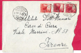 ANNULLO DC "SARSINA*10.3.48*/ FORLI'" SU BUSTA PER FIRENZE - 1946-60: Storia Postale