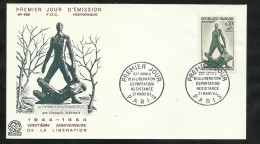 FDC  Lettre Premier Jour Illustrée  N° 1411 Paris Le 2103/1964  Résistance B/TB Voir Scan Soldé ! ! ! - 1960-1969