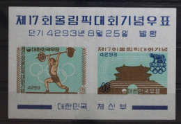 Korea Block 148 Mit 307-308 Postfrisch #UP670 - Altri & Non Classificati