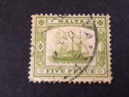 MALTA  SG 60  5d Pale Sage Green  FU - Malte (...-1964)