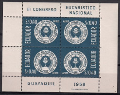 Ecuador 1958 Mi Block 7 MNH  (ZS3 ECDbl7) - Christentum