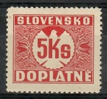 Slovakia 1939 Mi Por 10 MNH  (LZE4 SLKpor10) - Unclassified