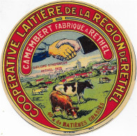 ETIQUETTE  DE  FROMAGE  NEUVE  CAMEMBERT RETHEL ARDENNES  DIPLOME HONNEUR 1929 - Formaggio