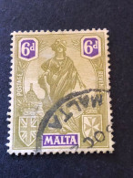 MALTA  SG 133  6d Green And Violet  FU - Malte (...-1964)