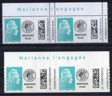 4 TIMBRES  LETTRE SERVICE PLUS ( 2 Gommées + 2 Adhésifs ) - Haut De Feuille - TTB - Nuevos