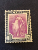 MALTA  SG 136  2s6d Magenta And Black  MH* - Malte (...-1964)