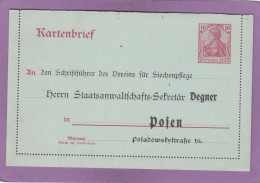 GANZSACHE MIT PRIVATER ZUDRUCK " STAATSANWALTSCHAFTS SEKRETÄR IN POSEN". - Postcards