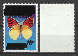 2000 Congo Zaire - Error Triple Overprint - Insects Moths Butterflies Veined Golden Arab Colotis Zoe MNH - Butterflies