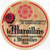 ETIQUETTE  DE  FROMAGE  NEUVE   ABBAYE DE MAROILLES LE MAROILLAIS SHILILE MAROILLES NORD - Formaggio