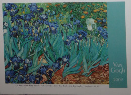 Petit Calendrier Poche 2009 Peinture Tableau Van Gogh Les Iris - Pharmacie Marseille Bouches Du Rhône - Tamaño Pequeño : 2001-...