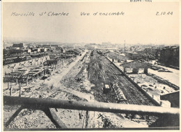 Photo Exploitation SNCF Marseille Saint Charles Vue D'ensemble 2/10/1944 Après Destruction Seconde Guerre Mondiale - Trains