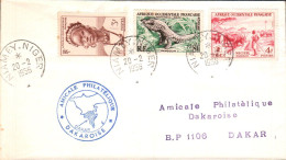 A O F NIGER  AFFRANCHISSEMENT COMPOSE 1956 - Storia Postale