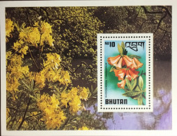 Bhutan 1976 Rhododendrons Flowers Minisheet MNH - Other & Unclassified