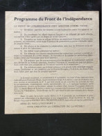 Tract Presse Clandestine Résistance Belge WWII WW2 'Programme Du Front De L'Indépendance' Printed On Both Sides - Documenti