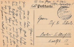 4935 34 Feldpostkarte 07-03-1916 Lohmen (sachsen)- Berlin. Absender Dr Schulze, Krankenpfleger Deutsche L - War 1914-18