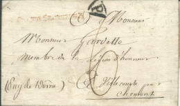 FRANCE  MARQUE "P" Noire + SEING " GRANDE CHANCELLERIE " Rouge PARIS POUR CLERMONT ( PUY DE DOME ) DE 1815  LETTRE COVER - 1801-1848: Précurseurs XIX