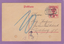 GANZSACHE AUS HAINICHEN MIT NACHGEBÜHR STEMPEL (PORTO 10 PF.) NACH FREIBURG. - Cartoline