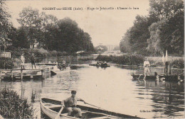 XXX -(10) NOGENT SUR SEINE - PLAGE DE LA JOLAINVILLE - L' HEURE DU BAIN  - ANIMATION - CANOTEURS - 2 SCANS - Nogent-sur-Seine