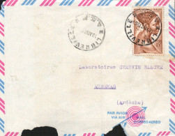 A E F SEUL SUR LETTRE POUR LA FRANCE 1938 - Briefe U. Dokumente