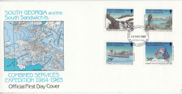 South Georgia 1989 Combined Services Expedition 4v FDC (GS207) - Georgia Del Sud