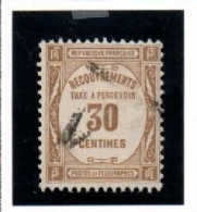 FRANCE ,FRANKREICH , 1927 ,  MI  58,  YT  57, TAXE,  30 C , PERCEVOIR OBLITERES, GESTEMPELT - 1859-1959 Used