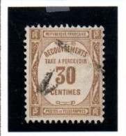 FRANCE ,FRANKREICH , 1927 ,  MI  58,  YT  57, TAXE,  30 C , PERCEVOIR OBLITERES, GESTEMPELT - 1859-1959 Gebraucht