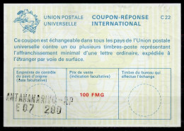 MADAGASCAR  La23A  100 FMG  International Reply Coupon Reponse Antwortschein IRC IAS ANTANANARIVE  E 07  200 - Madagaskar (1960-...)