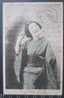 Japon Femmes  Cpa Timbrée Indochine Chine Surgage Taxe Service A La Mer Marine - Sonstige & Ohne Zuordnung