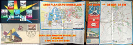 EXPO 1958   ATOMIUM BRUXELLES  Fdc Du 15 Avril 1958 - PLUS  PLAN EXPO ESSO - 1951-1960