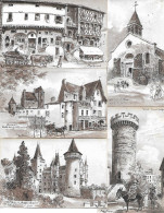 Illustrateur ROBIDA - Environs De VICHY - Collection De 12 Cartes Postales Avec Pochette - Robida