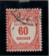 FRANCE ,FRANKREICH , 1927,  MI  59,  YT  58 , TAXE,  60 C , PERCEVOIR OBLITERES, GESTEMPELT - 1859-1959 Usati