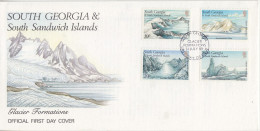 South Georgia 1989 Glacier Formations 4v FDC (GS209) - Georgias Del Sur (Islas)