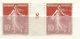 FRANCE N° 138 10C ROUGE TYPE SEMEUSE CAMEE MILLESIME 1908 NEUF CHARNIERE LEGERE - Millésimes