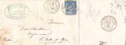 LETTRE. SAGE. 15c. PARIS. 1899. AV. D'ORLEANS. H.JULLEMIER FILS. AVENUE D'ORLEANS - 1877-1920: Semi Modern Period