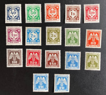 Deutsches Reich Böhmen Und Mähren 1941-43 Dienstmarken 17 Werte Postfrisch/** MNH - Unused Stamps