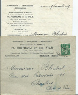 LETTRE Avec En-tête H. RIBREAU - Charpente, Menuiserie - SCEAUX - 1921-1960: Période Moderne